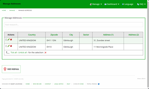 Manage my addresses