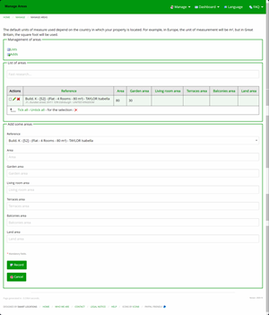 Manage Areas