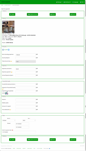 Claim for payment