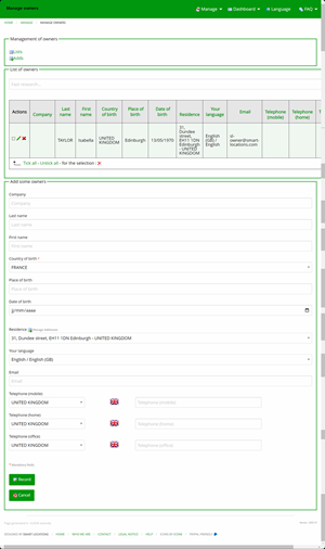Manage owners